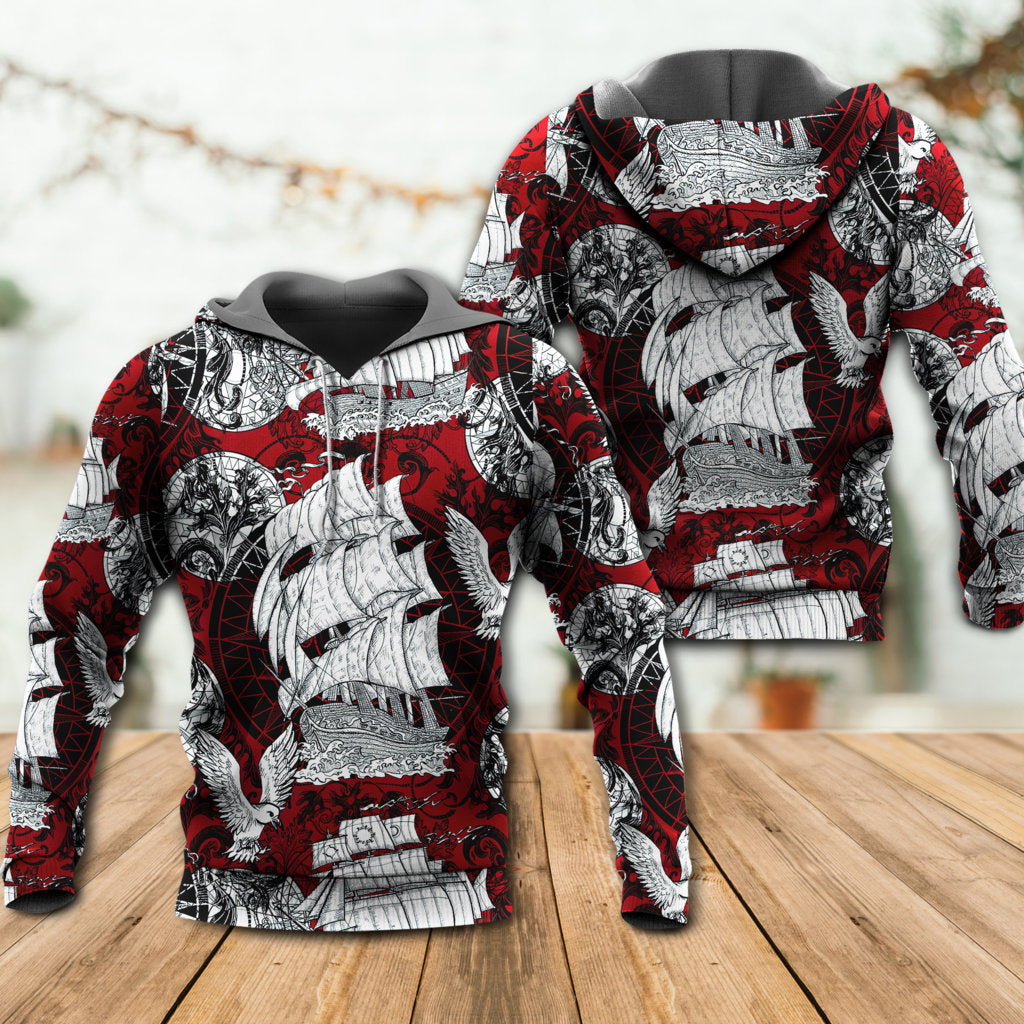 Vintage Sailing Ship Anchor - 3D Hoodie
