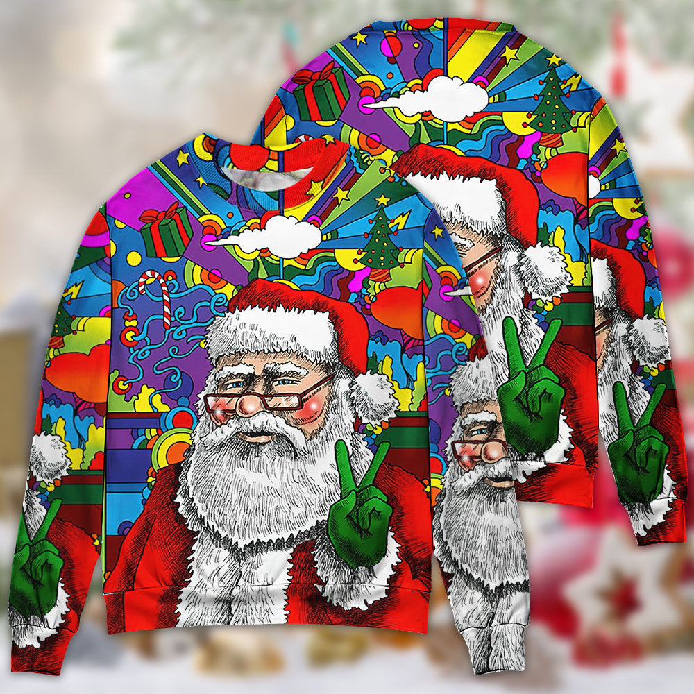 Hippie Santa Claus Christmas Style – Sweater - Ugly Christmas Sweater