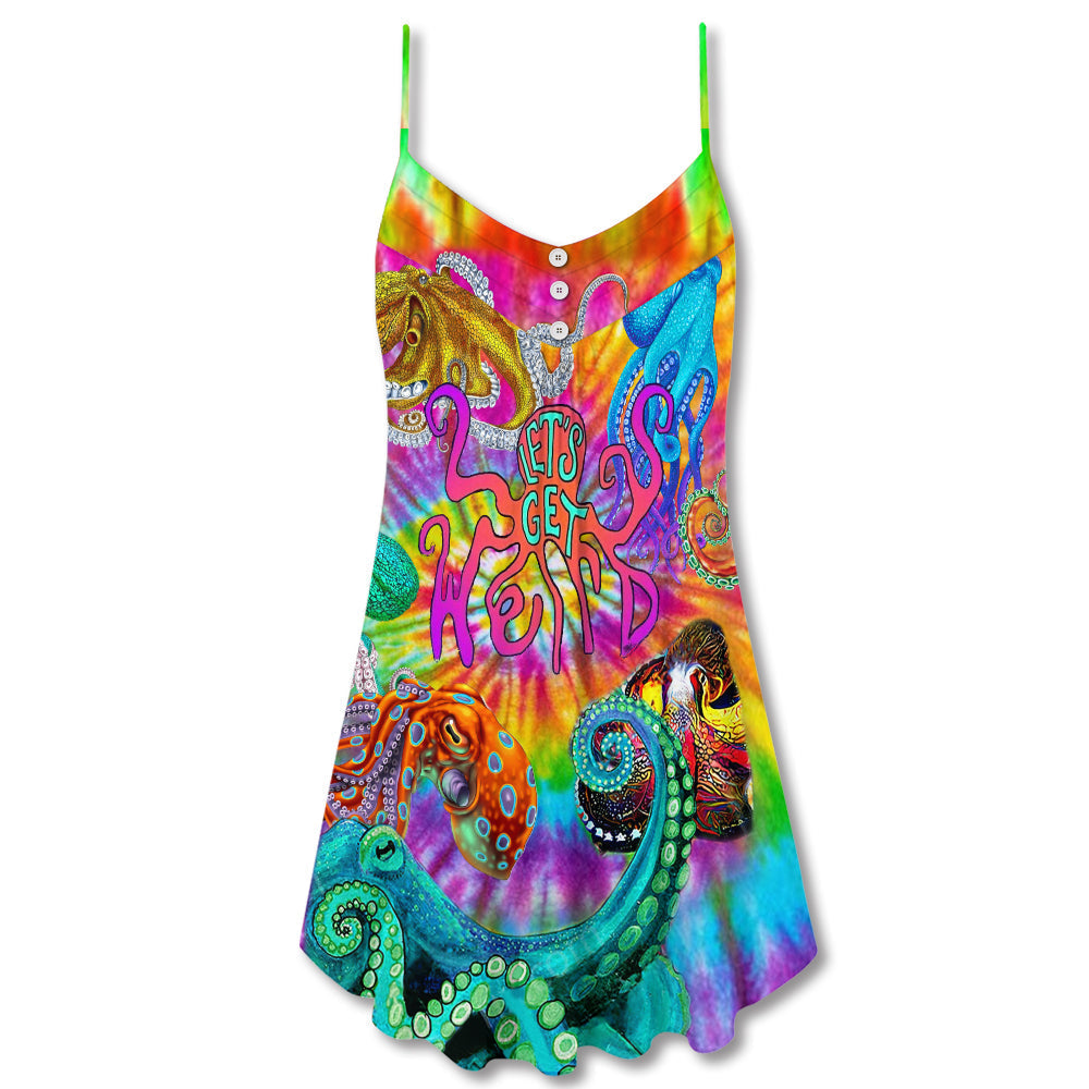 Hippie Octopus Fun Style – Women's Summer Sleeveless V-Neck Camisole Dress