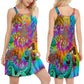 Hippie Octopus Fun Style – Women's Summer Sleeveless V-Neck Camisole Dress