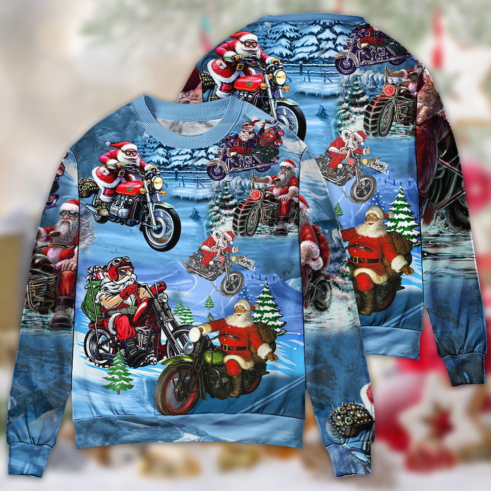 Christmas Driving With Santa Claus – Sweater - Ugly Christmas Sweater
