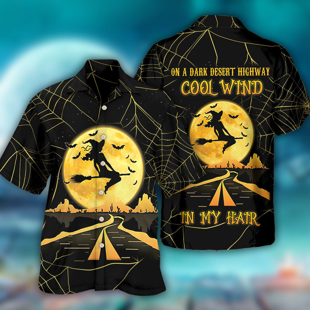 Halloween Witch On Desert Highway - Hawaiian Shirt