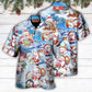 Christmas Santa And Snowman Holiday Joy - Hawaiian Shirt