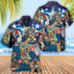 Scooter Skull USA Flag Patriotic Style – Hawaiian Shirt