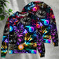 Golf Playing Cat Neon Lightning Art – Sweater - Ugly Christmas Sweater
