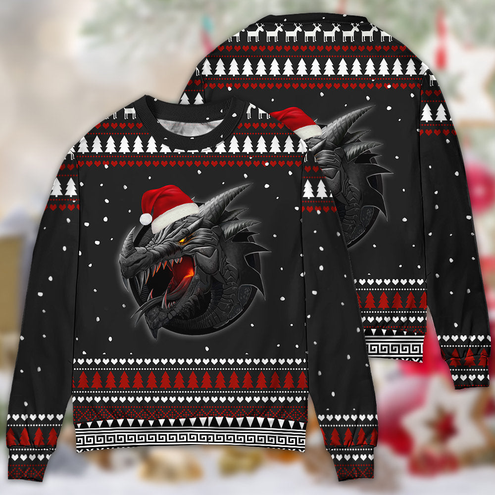 Dragon Merry Christmas Strong Power – Sweater - Ugly Christmas Sweater