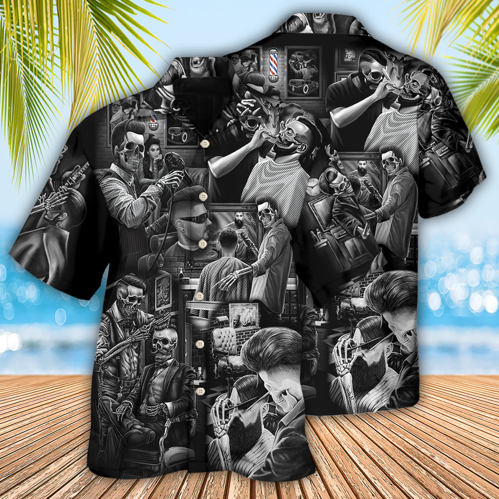 Skull Barber Hairdresser Creative Art – Hawaiian Shirt