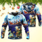 Christmas Reindeer Snowman Glow Art – 3D Hoodie