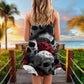 Skull Love Rose Gothic Style – Women's Summer Sleeveless V-Neck Camisole Dress