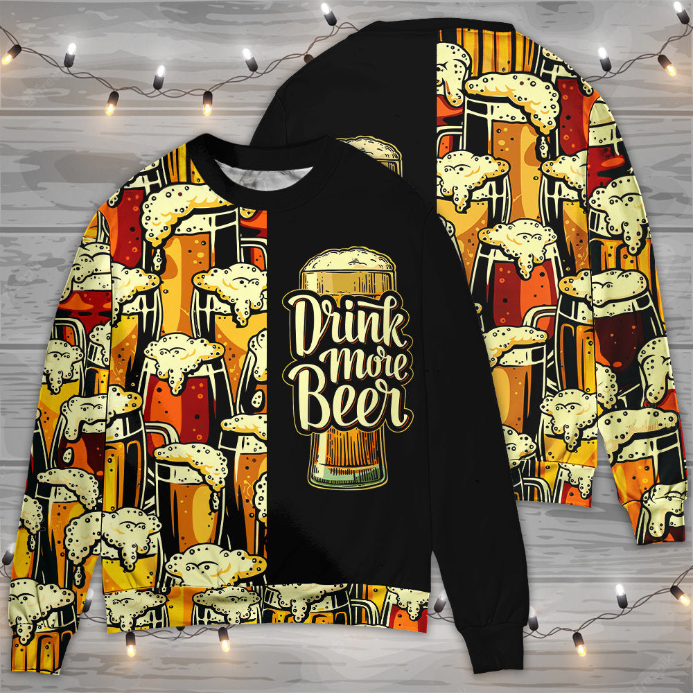 Beer Lover Fun Drinking Style – Sweater - Ugly Christmas Sweater