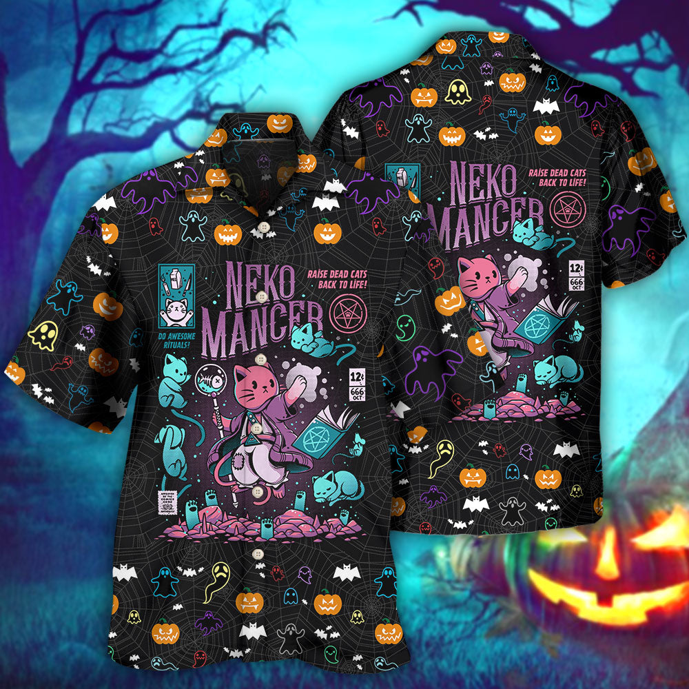 Halloween Mystic Cat Necromancer Art – Hawaiian Shirt