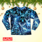 Christmas Deer Snow Man Tree Glow Light Style - Pajamas Long Sleeve - Owls Matrix LTD