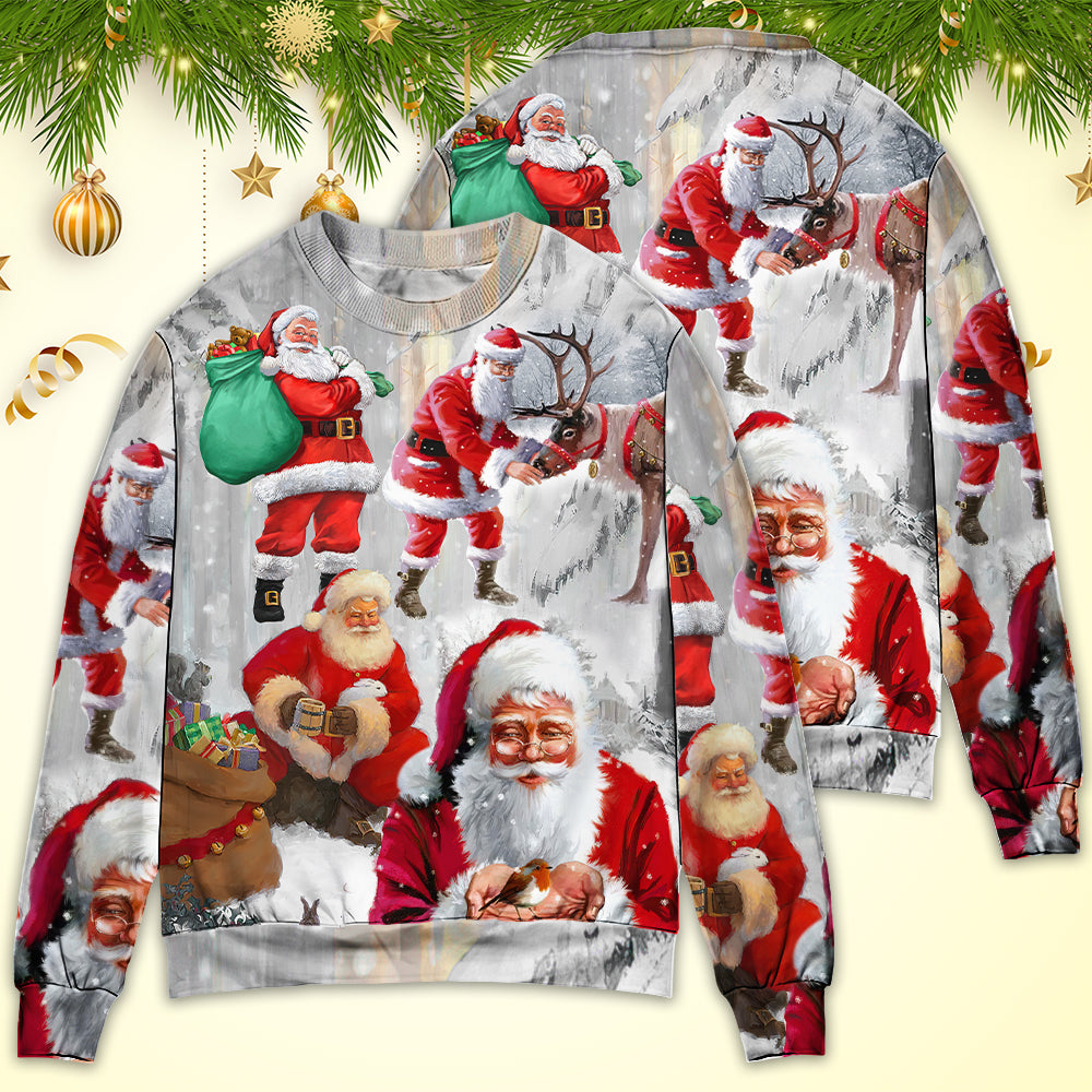 Christmas Santa Story Funny Art Style – Sweater - Ugly Christmas Sweater