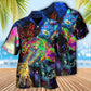 Psychedelic Cat Glowing Galaxy Neon – Hawaiian Shirt