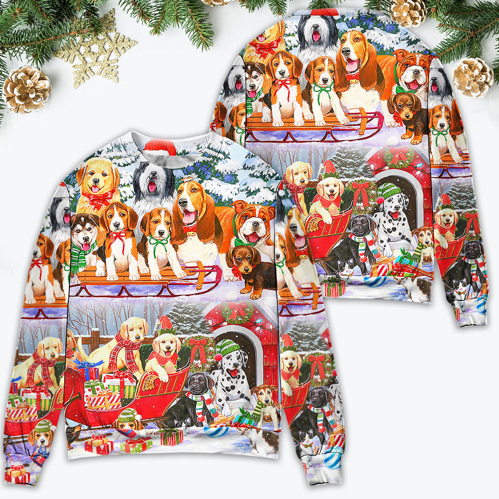 Dog Snowman Christmas Tree Merry – Sweater - Ugly Christmas Sweater