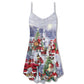Christmas Santa Is Coming – Women's Summer Sleeveless V-Neck Camisole Dress