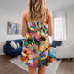 Colorful Cat Art Mixer – Women's Summer Sleeveless V-Neck Camisole Dress
