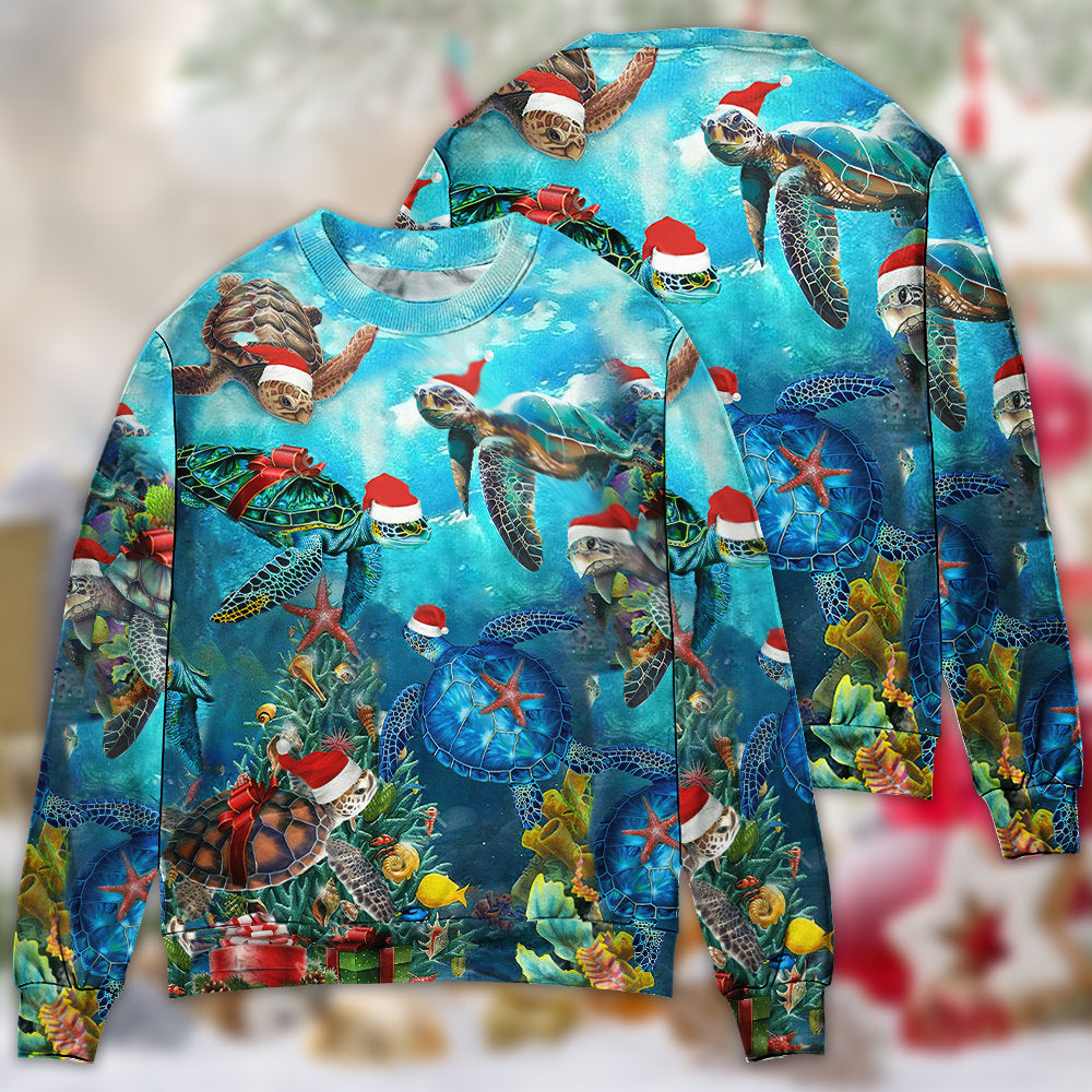 Turtle Love Christmas Ocean Style – Sweater - Ugly Christmas Sweater