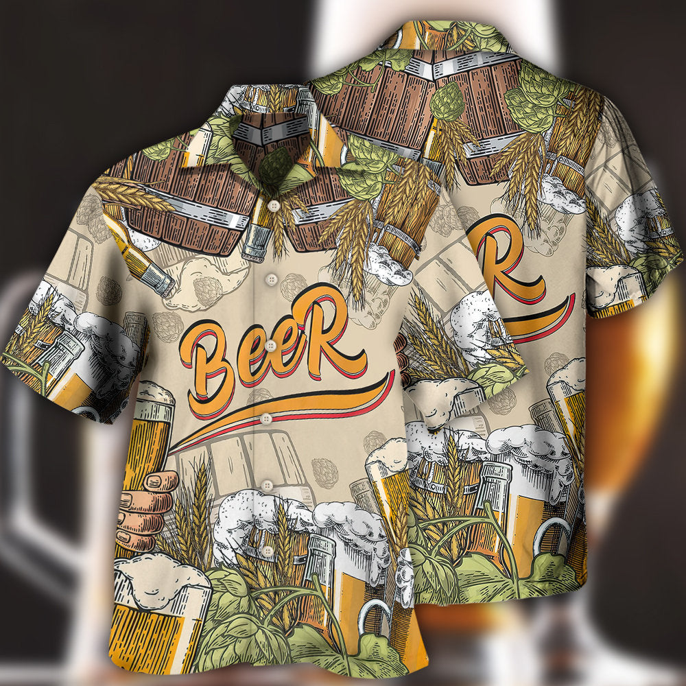 Born To Drink Funny Beer Theme – Hawaiian Shirt