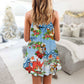 Robin Birds Merry Christmas – Women's Summer Sleeveless V-Neck Camisole Dress