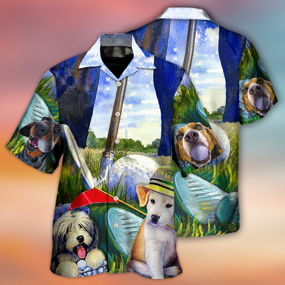 Funny Golf Dog Lover Playful - Hawaiian Shirt