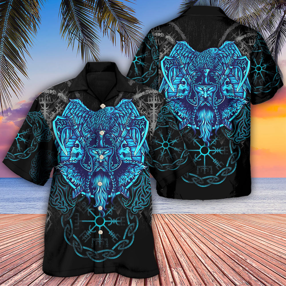 Viking King Blue Norse Art - Hawaiian Shirt