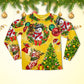 Christmas Funny Snowman Happy Christmas Tree Yellow Light - Pajamas Long Sleeve - Owls Matrix LTD