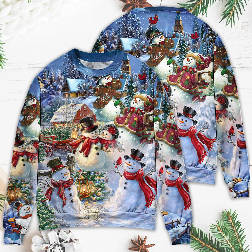 Christmas Snowman Lover Happy Couple – Sweater - Ugly Christmas Sweater