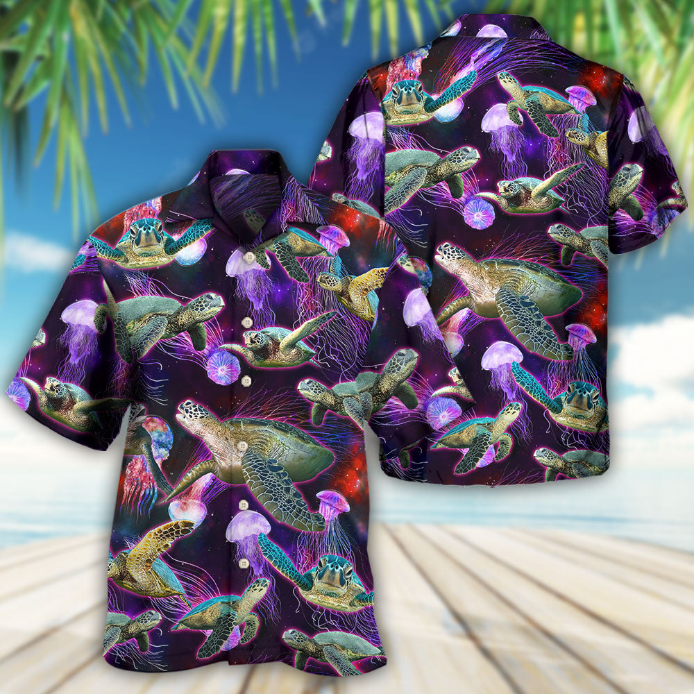 Neon Turtle Ocean Sea Art – Hawaiian Shirt