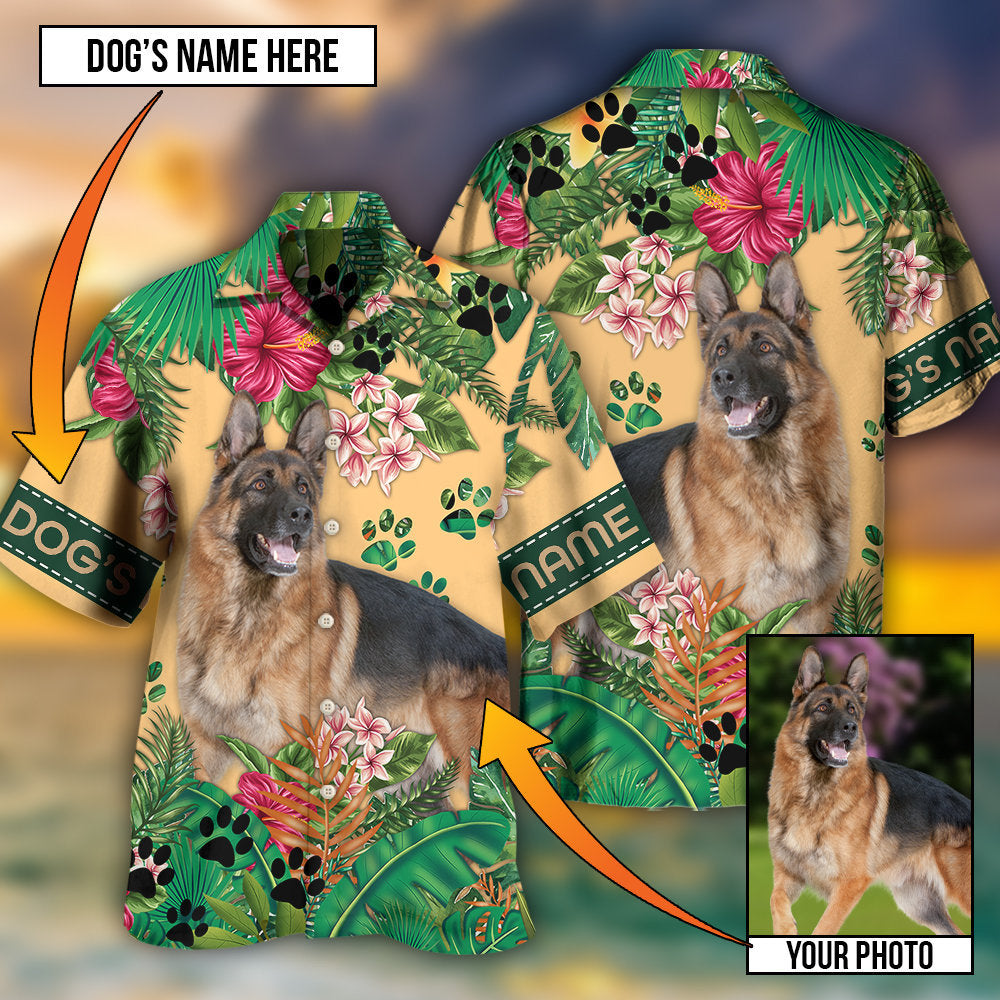 German Shepherd Strong Dog Custom Photo Personalized - Hawaiian Shirt