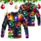 Christmas Santa Tree Snowman Neon - 3D Hoodie