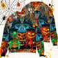 Halloween Skull Pumpkin Dark Art Style – Sweater - Ugly Christmas Sweater