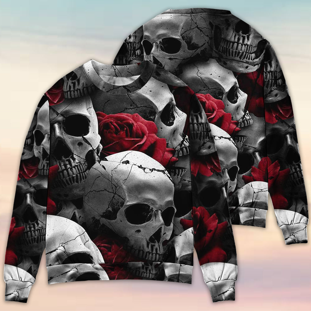 Skull Love Rose Fantasy Art – Sweater - Ugly Christmas Sweater