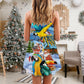 Parrot Beach Christmas Vibes – Women's Summer Sleeveless V-Neck Camisole Dress