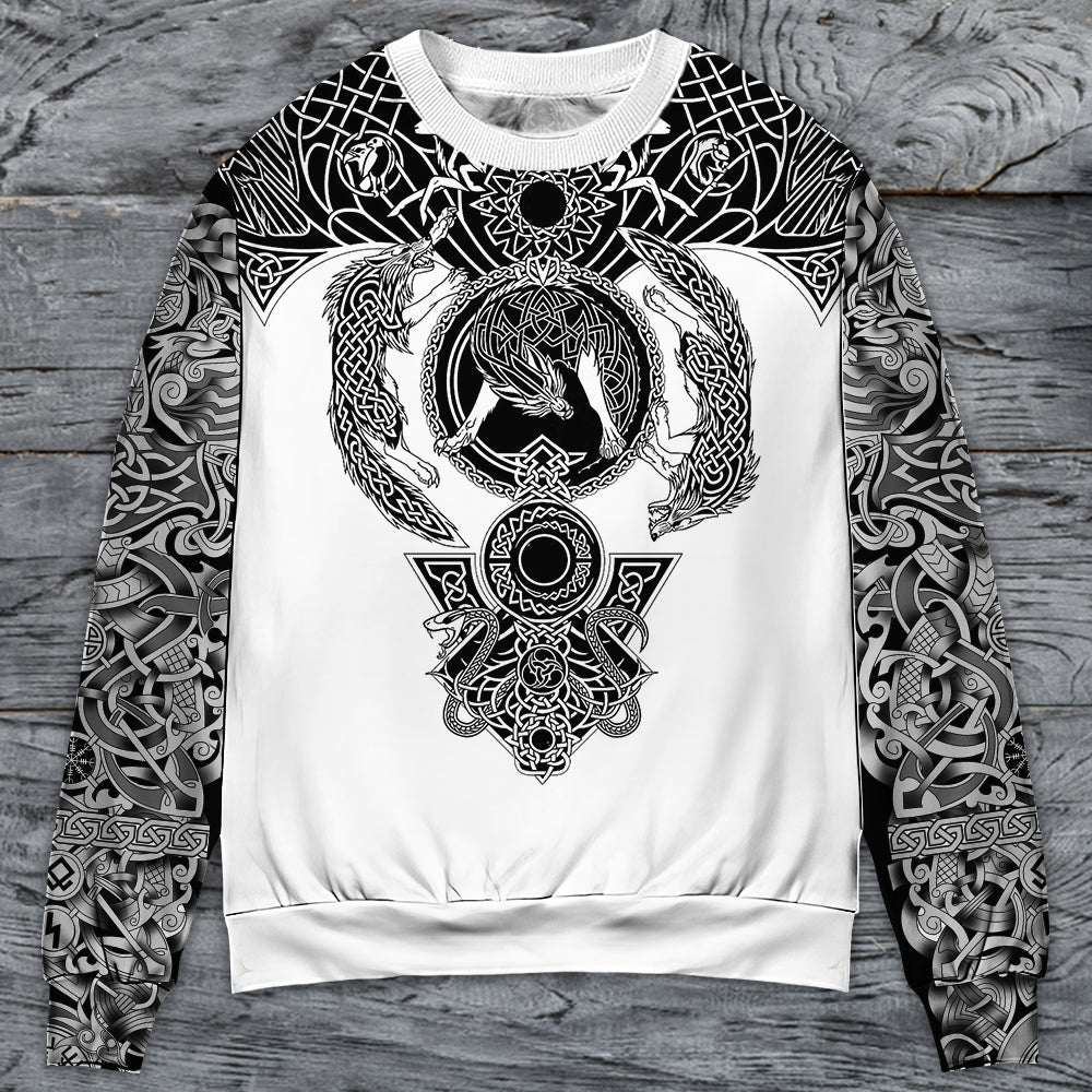 Viking Warrior Blood Black And White – Sweater - Ugly Christmas Sweater