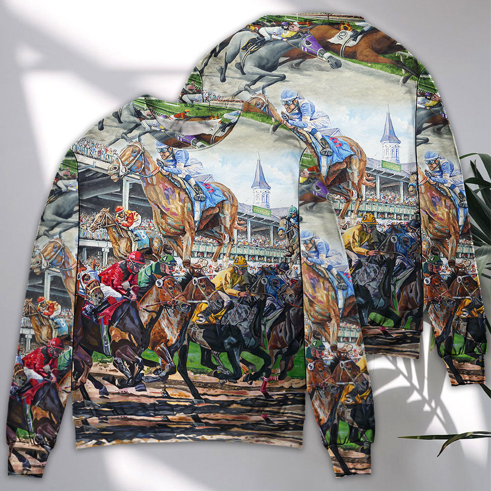 Horse Racing Be Strong Be Brave – Sweater - Ugly Christmas Sweater