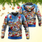 Christmas Funny Santa Drinking Beer Style - Hoodie