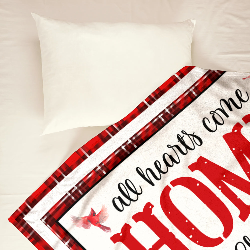 Cardinal Red Truck Christmas Flannel Blanket For Living Room And Bedroom Styling