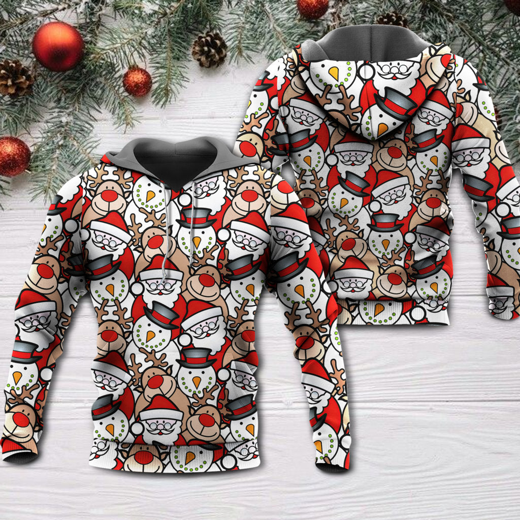 Christmas Cute Santa Reindeer Funny - 3D Hoodie