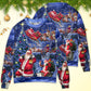 Christmas Santa Chilling Happy Xmas Light – Sweater - Ugly Christmas Sweater