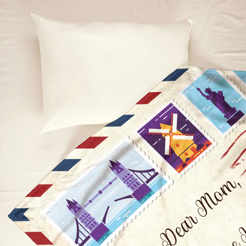 Dear Mom Love Letter Flannel Blanket For Living Room And Bedroom Styling