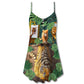 Cat And Tiger Tropical Leaves – Women's Summer Sleeveless V-Neck Camisole Dress