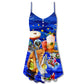Christmas Cocktail Happiness Party – Women's Summer Sleeveless V-Neck Camisole Dress