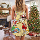 Christmas Santa Eating Pizza – Women's Summer Sleeveless V-Neck Camisole Dress