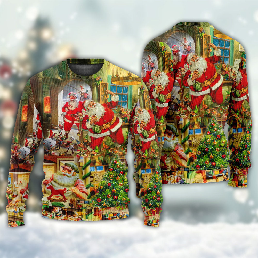 Christmas Santa Toy Workshop – Sweater - Ugly Christmas Sweater