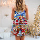 Santa Snow Night Merry Xmas – Women's Summer Sleeveless V-Neck Camisole Dress