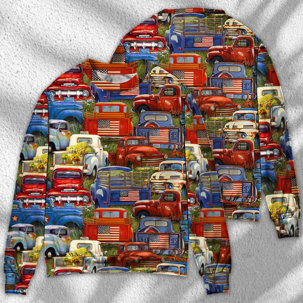 Truck Packed Cargo Art Style – Sweater - Ugly Christmas Sweater