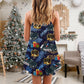 Police Christmas Pattern Merry Holiday – Women's Summer Sleeveless V-Neck Camisole Dress