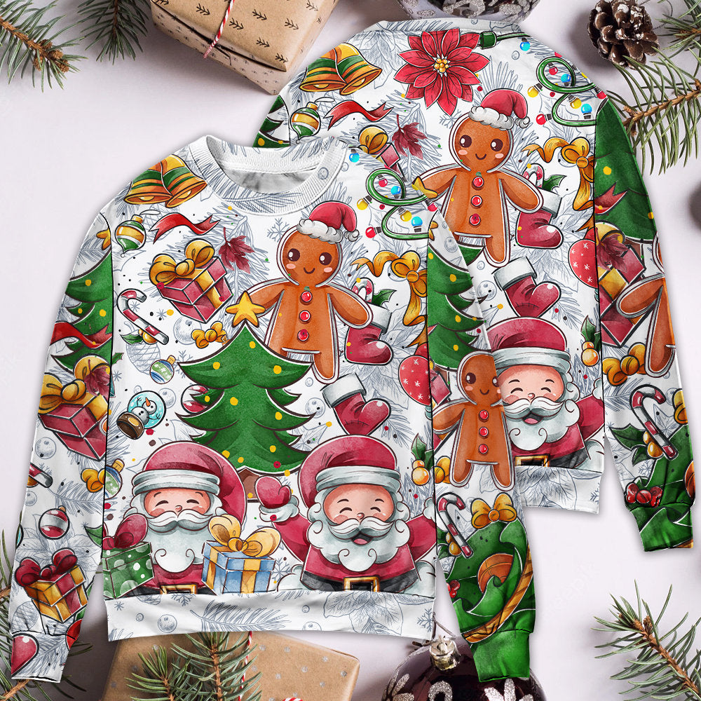 Christmas Santa Cutie Snowman Gingerbread – Sweater - Ugly Christmas Sweater