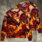 Red Dragon Skull Fire Fantasy Art – Sweater - Ugly Christmas Sweater
